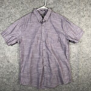 EDDIE BAUER Men Classic Fit TXL ‎ Blue Kayak Short Sleeve Button Down Shirt